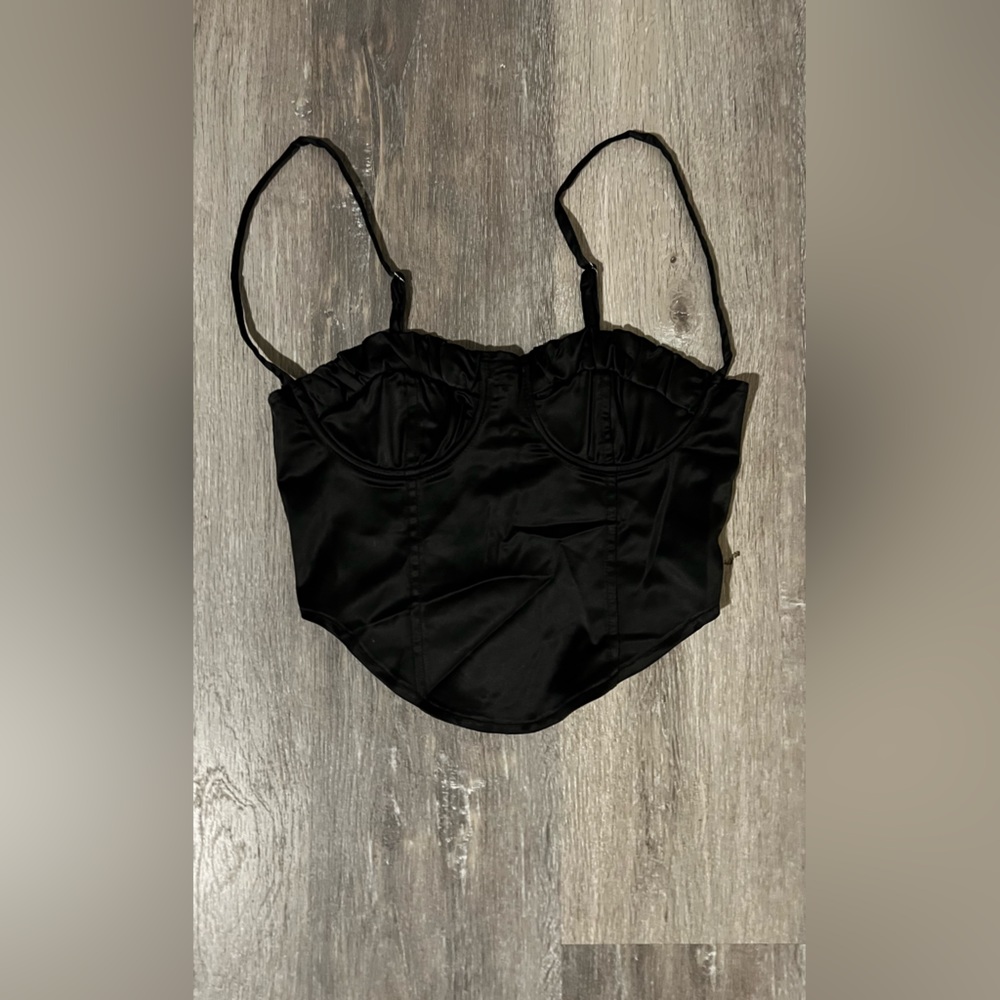 White fox corset/bustier top
